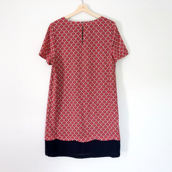 The Limited Red and Navy Short Sleeve Print Dress - Picture 5 of 7